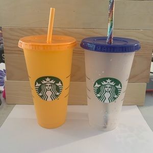 Color changing Starbucks Cup and 1 Confetti Cup